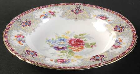 Georgian Red Large Rim Soup Bowl
