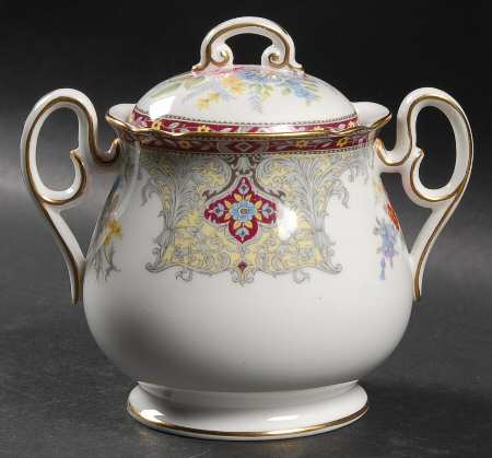 Georgian Red Sugar Bowl & Lid