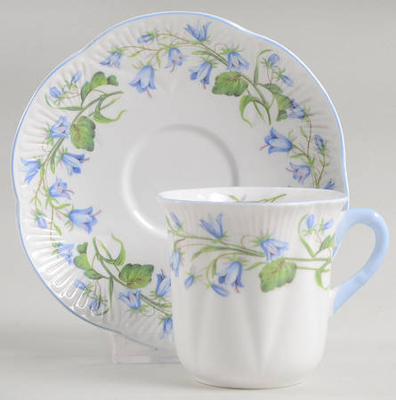 Harebell (Dainty) Flat Demitasse Cup & Saucer Set