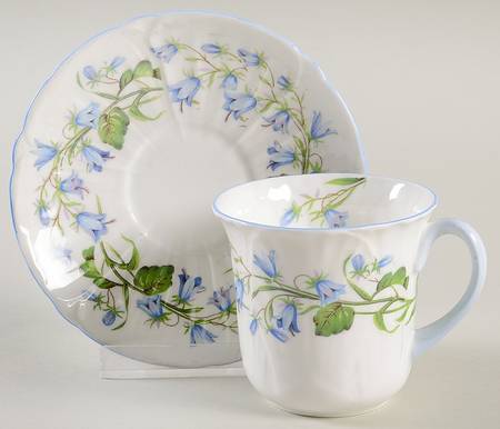 Harebell (Oleander) Flat Demitasse Cup & Saucer Set