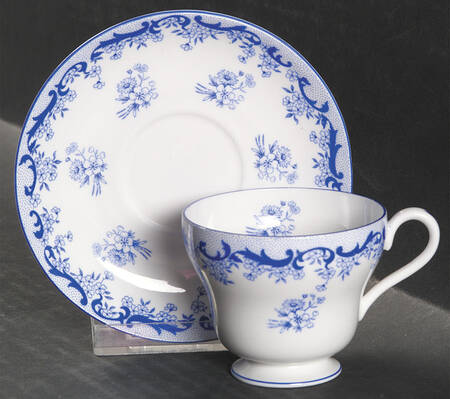 Heavenly Blue (Smooth) Footed Demitasse Cup & Saucer Set