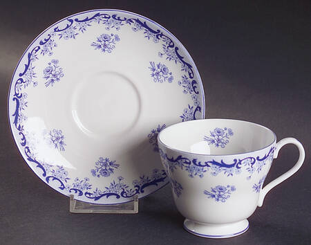 Heavenly Blue (Smooth) Footed Cup & Saucer Set