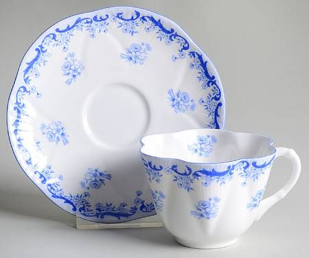 Heavenly Blue (Dainty Shape) Flat Cup & Saucer Set