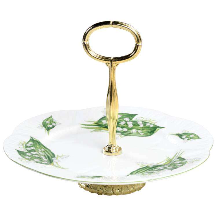 Lily of The Valley (Green Trim, Dainty Shape) 6" - 7" Tidbit (from Salad Plate) HC