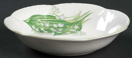 Lily of The Valley (Green Trim, Dainty Shape) Fruit/Dessert (Sauce) Bowl