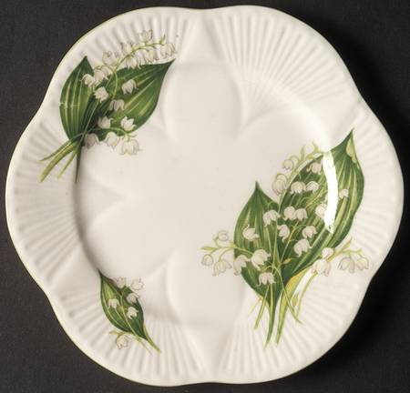 Lily of The Valley (Green Trim, Dainty Shape) Bread & Butter Plate
