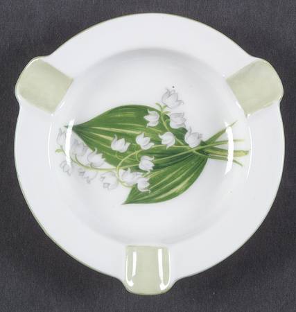 Lily of The Valley (Green Trim, Dainty Shape) 3" Ashtray