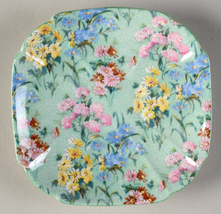 Melody (Henley&New Cambridge Shape, Green) Saucer for Flat Cup