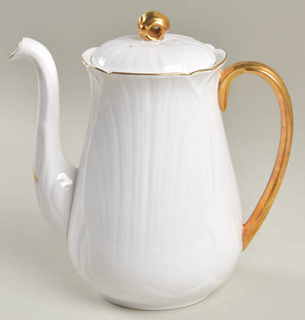 Oleander (Gold Trim) Small Coffee Pot & Lid