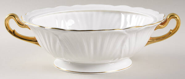 Oleander (Gold Trim) Round Vegetable No Lid