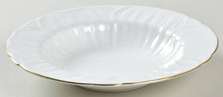 Oleander (Gold Trim) Rim Soup Bowl