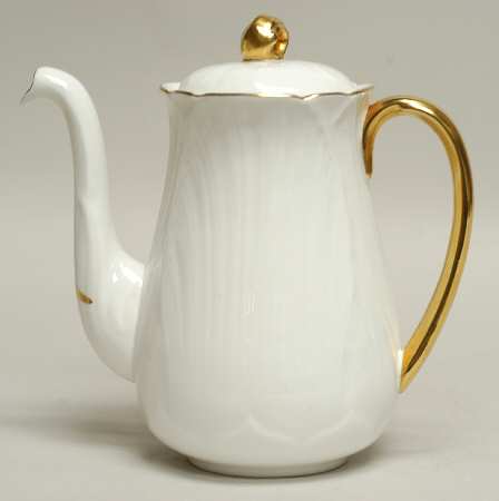 Oleander (Gold Trim) Mini Coffee Pot & Lid