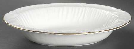 Oleander (Gold Trim) 10" Oval Vegetable Bowl
