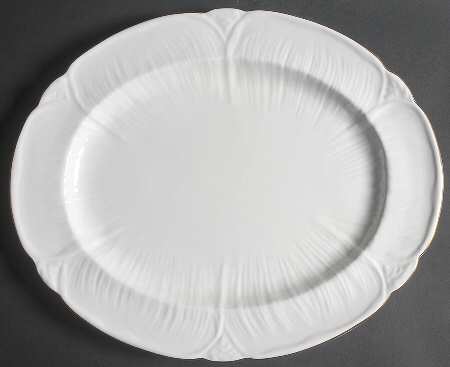 Oleander (Gold Trim) 15" Oval Serving Platter