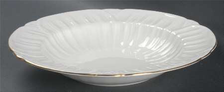 Oleander (Gold Trim) Large Rim Soup Bowl