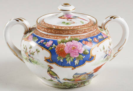 Old Sevres Sugar Bowl & Lid