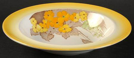 Phlox (Yellow Rim) Rim Cereal Bowl
