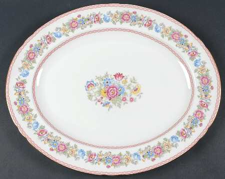 Pompadour 14" Oval Serving Platter