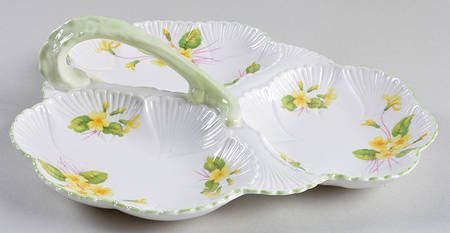 Primrose (Dainty Shape, Green Trim) 3-Part Relish