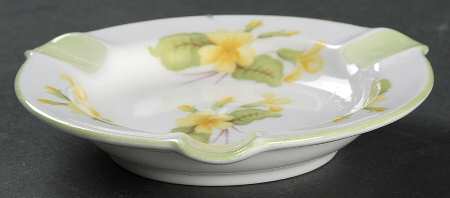 Primrose (Dainty Shape, Green Trim) Small Ashtray