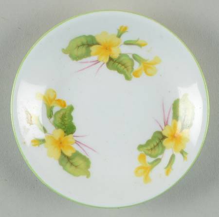 Primrose (Dainty Shape, Green Trim) Butter Pat