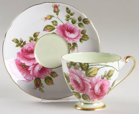 Rambler Rose Footed Cup & Saucer Set