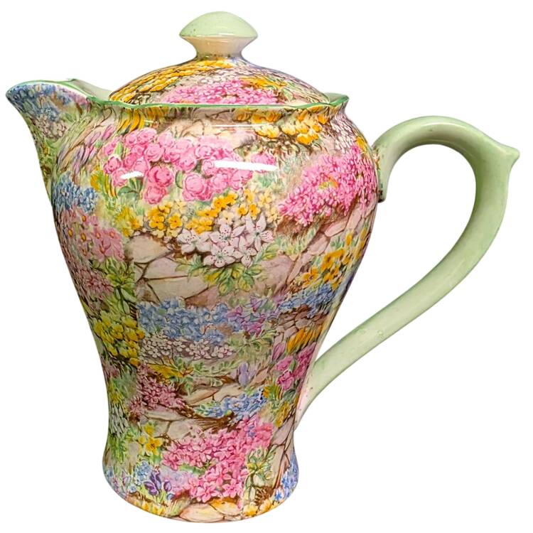 Rock Garden (Green Trim) Hot Water Jug & Lid