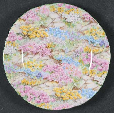 Rock Garden (Green Trim) Bread & Butter Plate