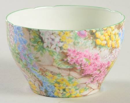 Rock Garden (Green Trim) Mini Open Sugar Bowl
