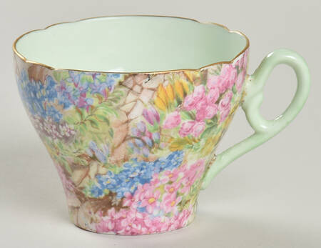 Rock Garden (Gold Trim) Flat Demitasse Cup
