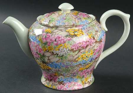 Rock Garden (Gold Trim) Teapot & Lid