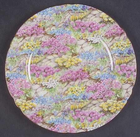 Rock Garden (Gold Trim) Salad Plate