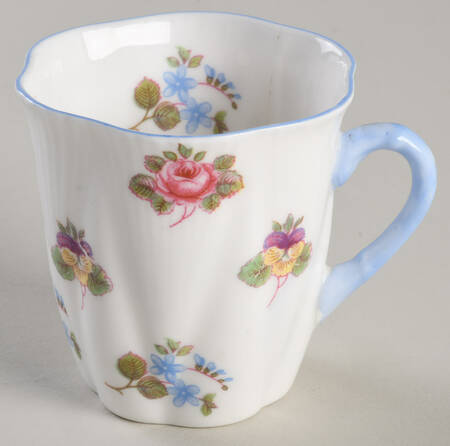 Rose, Pansy, Forget Me Not Flat Demitasse Cup