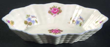 Rose, Pansy, Forget Me Not Oval Sweet Meat Dish
