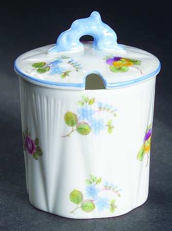 Rose, Pansy, Forget Me Not Mustard Jar & Lid