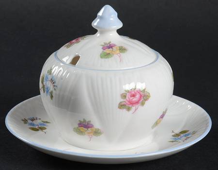 Rose, Pansy, Forget Me Not Mustard & Lid with Underplate