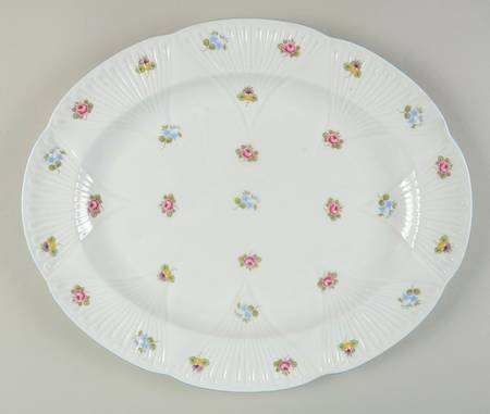 Rose, Pansy, Forget Me Not 14" Oval Serving Platter
