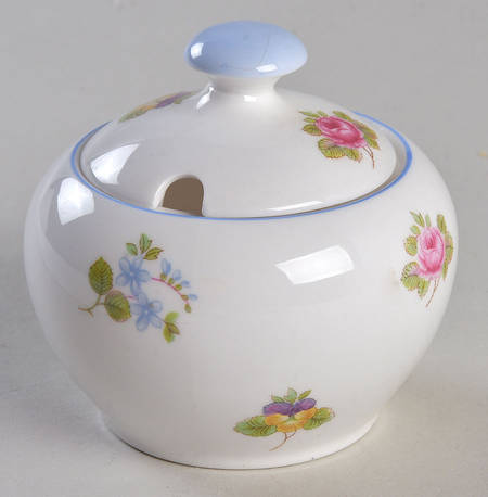 Rose, Pansy, Forget Me Not Mustard Jar & Lid