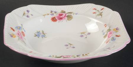 Rose & Red Daisy (Dainty) Square Fruit/Dessert (Sauce) Bowl