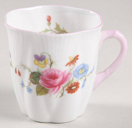 Rose & Red Daisy (Dainty) Flat Demitasse Cup