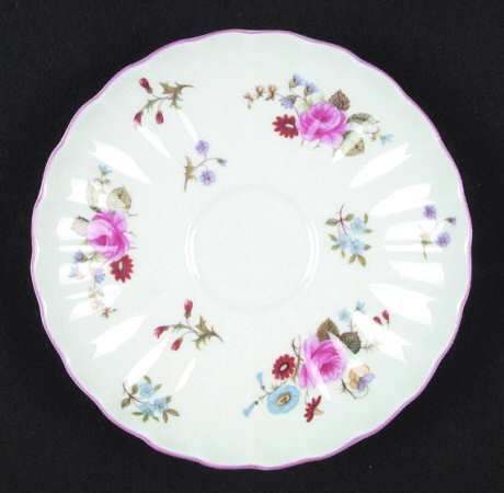 Rose & Red Daisy (Fluted) Saucer