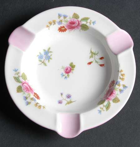 Rose & Red Daisy (Fluted) Small Ashtray