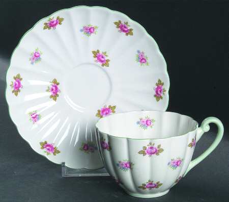 Rosebud (Fluted) Flat Cup & Saucer Set