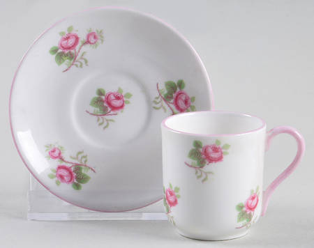Bridal Rose (Dainty Shape) Flat Toy Cup and Saucer Set