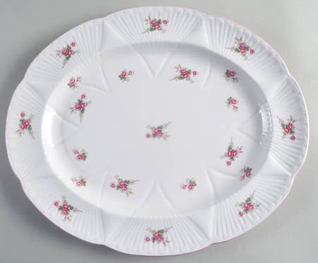 Bridal Rose (Dainty Shape) 15" Oval Serving Platter by Shelley