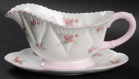 Bridal Rose (Dainty Shape) Gravy Boat & Underplate