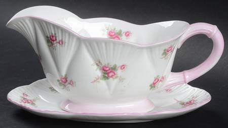 Bridal Rose (Dainty Shape) Gravy Boat & Underplate