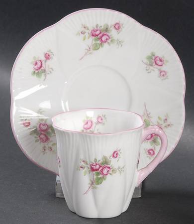 Bridal Rose (Dainty Shape) Flat Demitasse Cup & Saucer Set