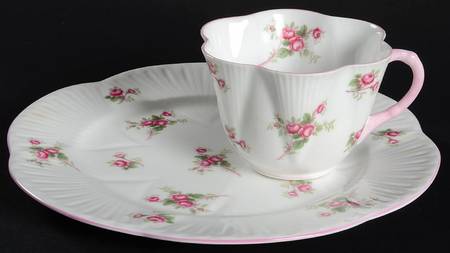 Bridal Rose (Dainty Shape) Snack Plate & Regular Flat Cup