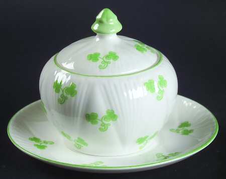 Shamrock (Dainty) Mustard & Lid with Underplate